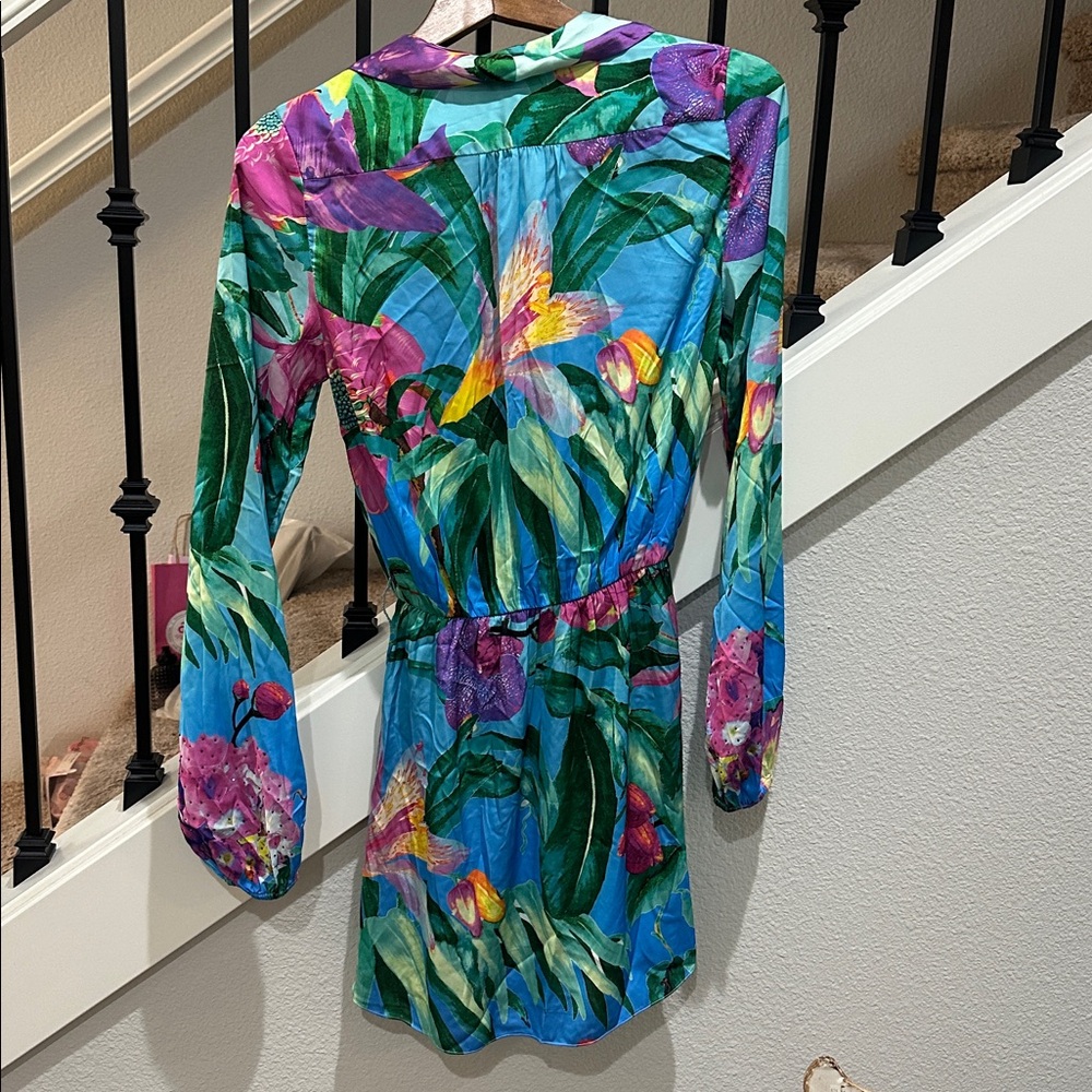Rococo Sand Blue and Pink Floral Mini Dress - Picture 16 of 16